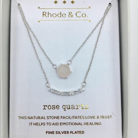 Rhode & Co. Genuine stone rose quartz necklace. - Picture 2 of 3